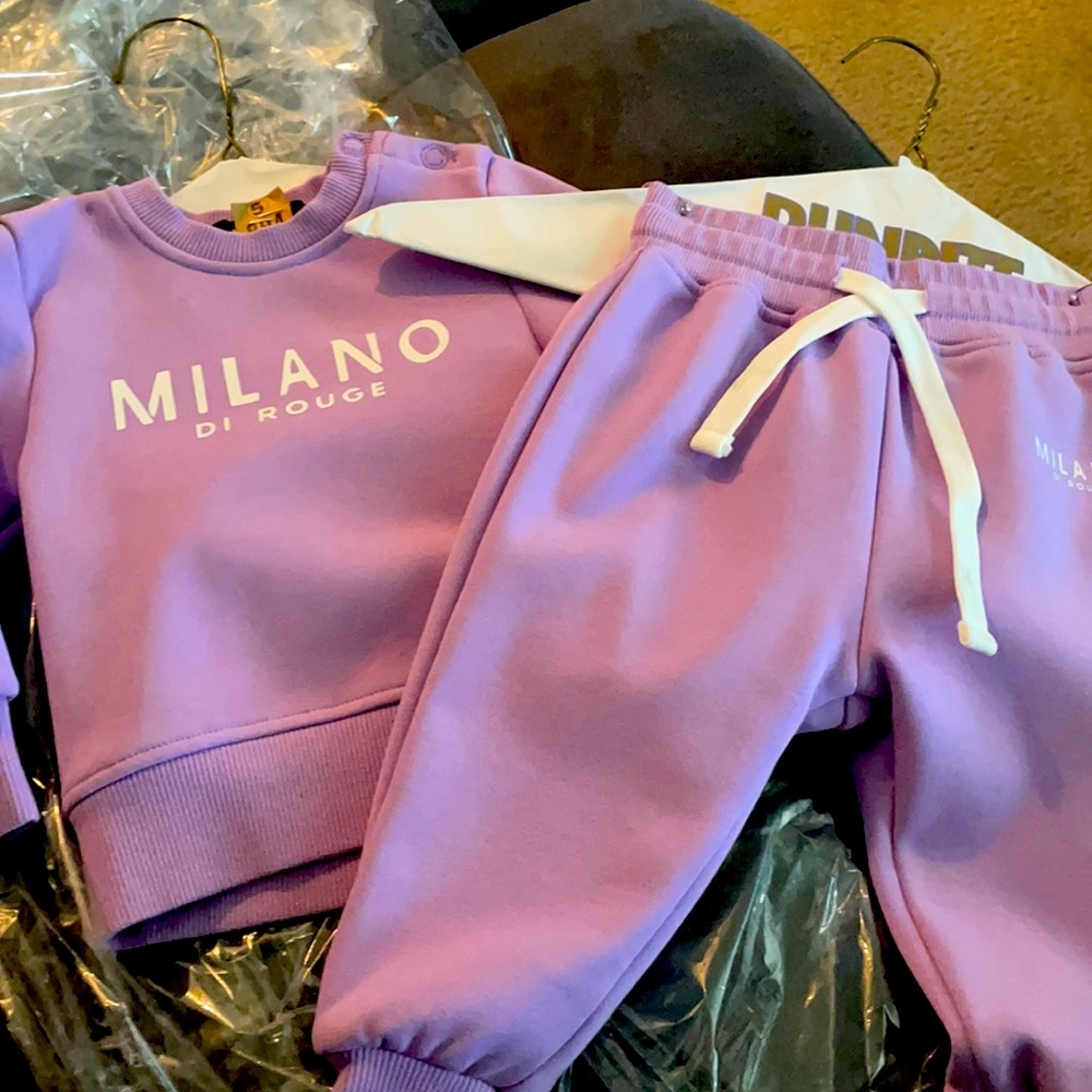 Purple Milano baby sweatsuit size 3-6 months